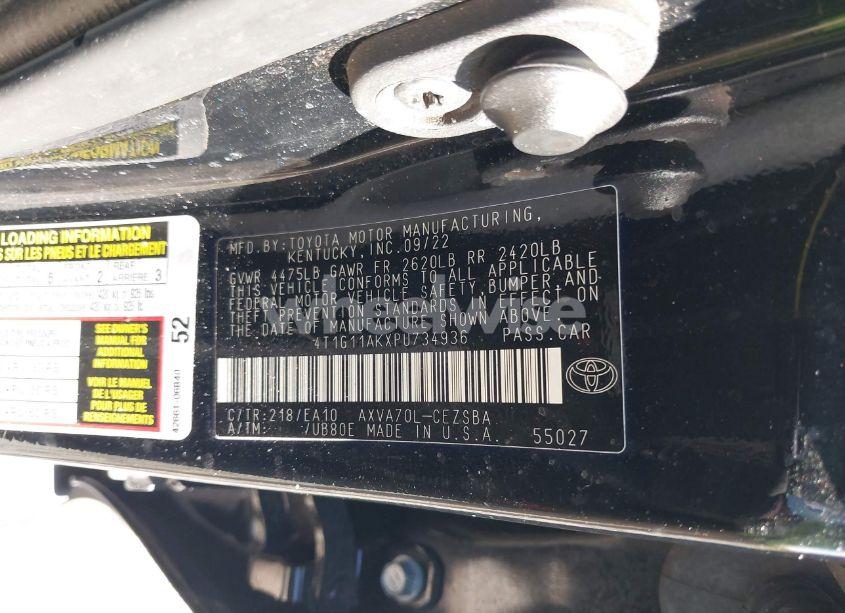 Photo 9 of 2023 Toyota Camry SE (VIN 4T1G11AKXPU734936)