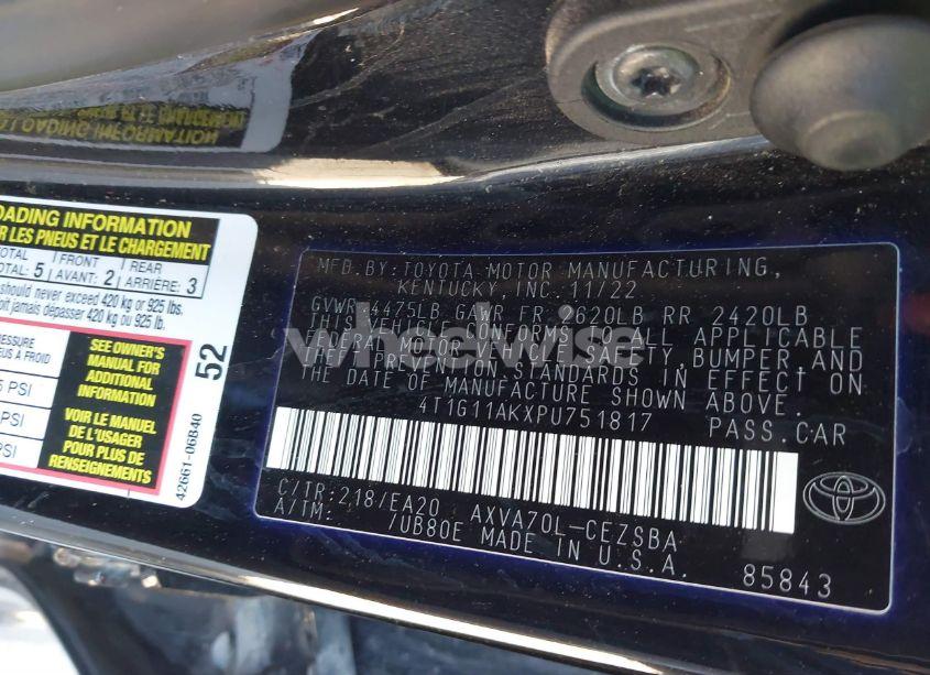 Photo 9 of 2023 Toyota Camry SE (VIN 4T1G11AKXPU751817)