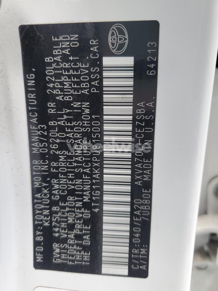 Photo 13 of 2023 TOYOTA CAMRY SE NIGHT SHADE (VIN 4T1G11AKXPU815001)