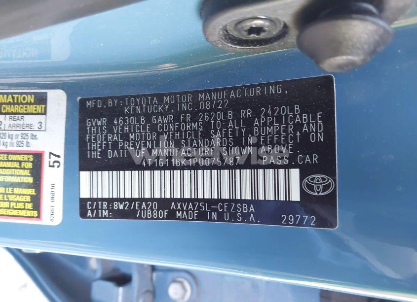 Photo 9 of 2023 Toyota Camry SE AWD (VIN 4T1G11BK1PU075787)