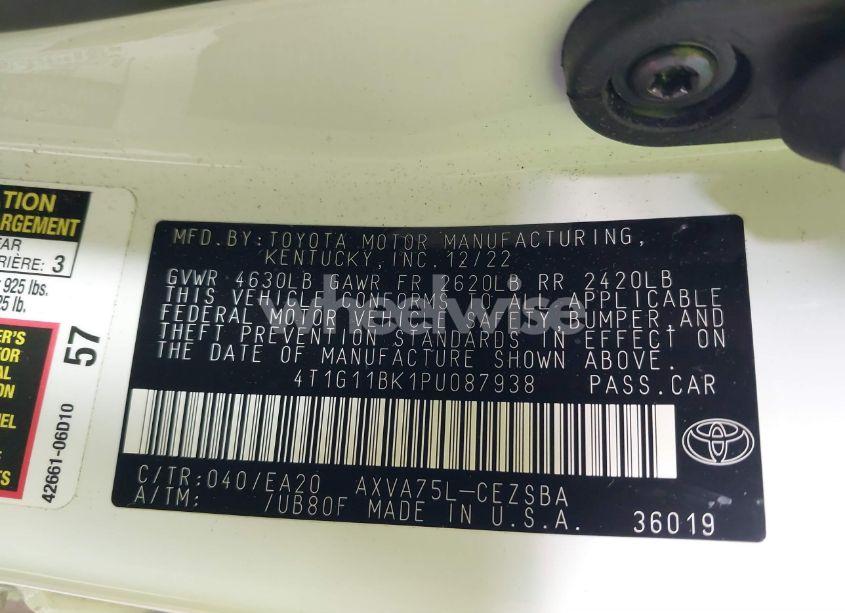 Photo 9 of 2023 Toyota Camry SE AWD (VIN 4T1G11BK1PU087938)