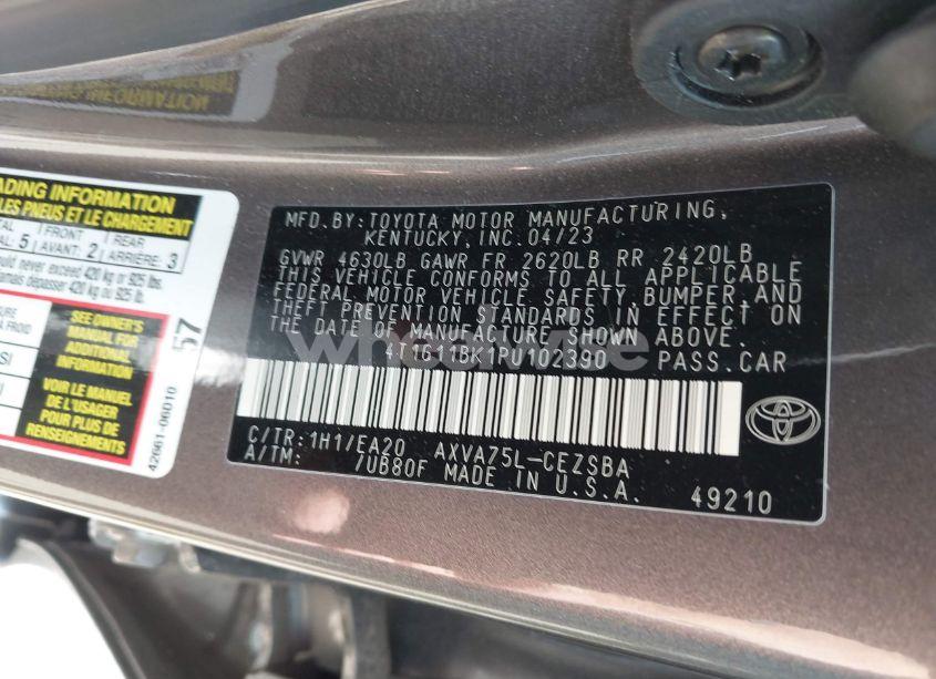 Photo 9 of 2023 Toyota Camry SE AWD (VIN 4T1G11BK1PU102390)