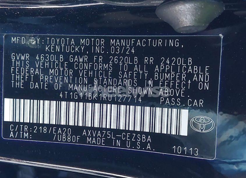 Photo 9 of 2024 Toyota Camry SE (VIN 4T1G11BK1RU127714)