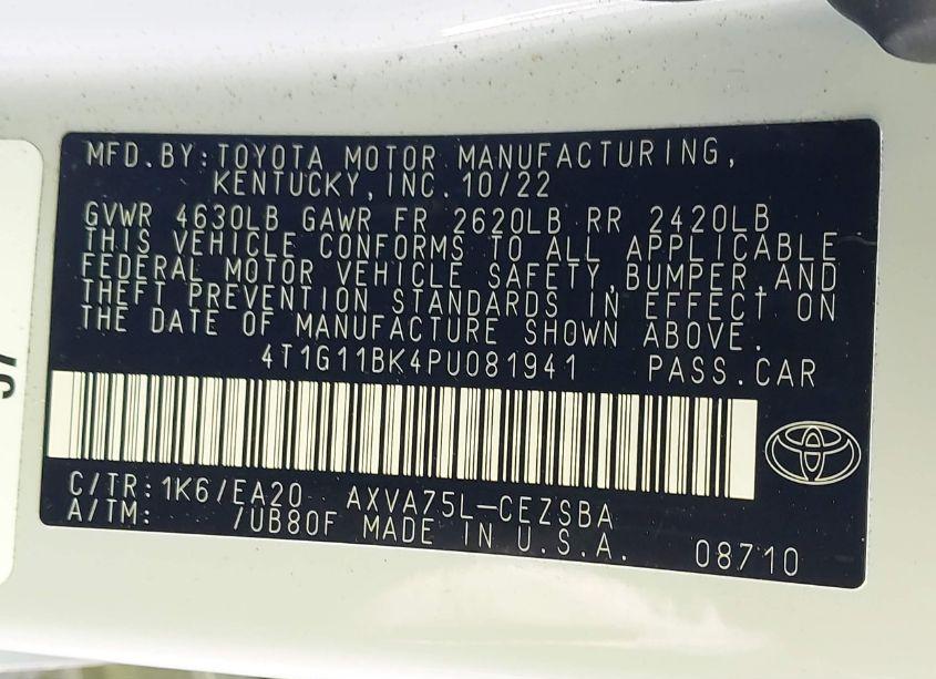 Photo 9 of 2023 Toyota Camry SE AWD (VIN 4T1G11BK4PU081941)