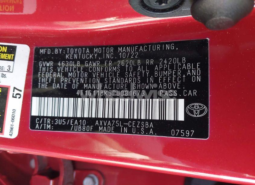 Photo 9 of 2023 Toyota Camry SE AWD (VIN 4T1G11BK5PU081673)