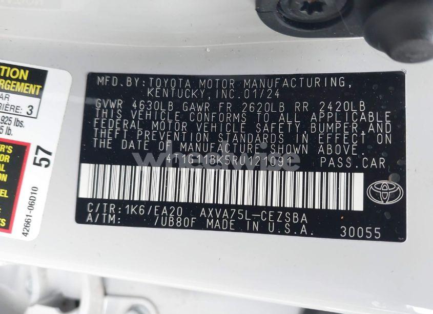 Photo 9 of 2024 Toyota Camry SE (VIN 4T1G11BK5RU121091)
