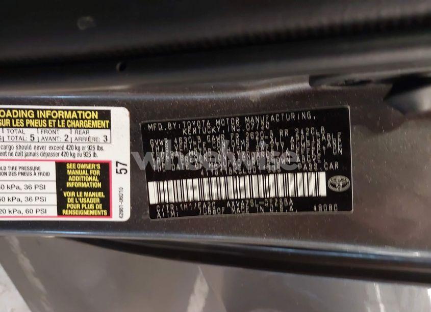 Photo 9 of 2020 Toyota Camry SE AWD (VIN 4T1G11BK6LU011335)