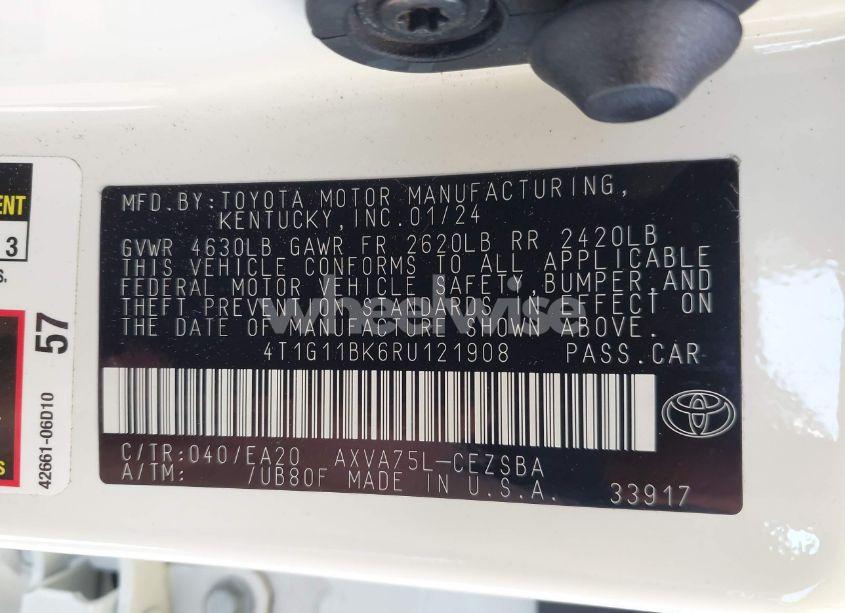 Photo 9 of 2024 Toyota Camry SE (VIN 4T1G11BK6RU121908)