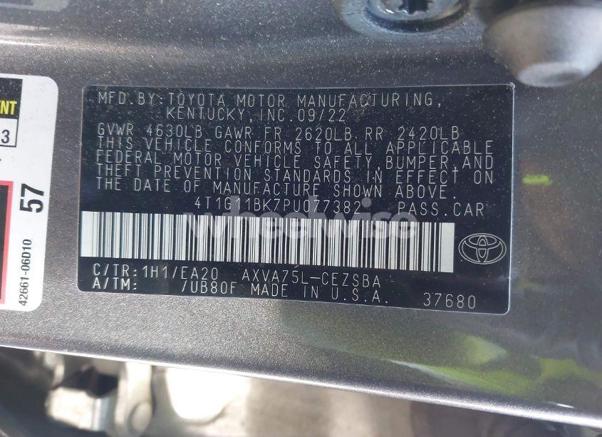 Photo 9 of 2023 Toyota Camry SE AWD (VIN 4T1G11BK7PU077382)