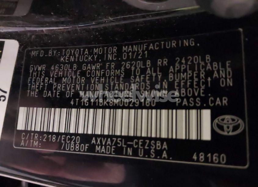 Photo 9 of 2021 Toyota Camry SE NIGHTSHADE EDITION AWD (VIN 4T1G11BK8MU029160)