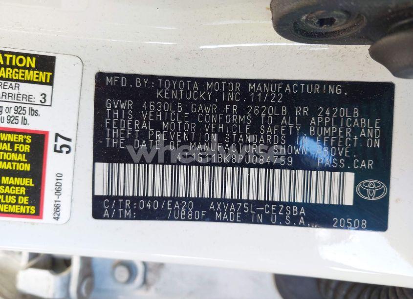 Photo 9 of 2023 Toyota Camry SE AWD (VIN 4T1G11BK8PU084759)