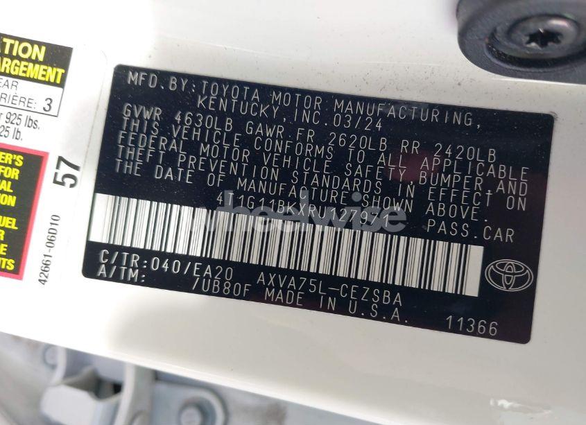 Photo 9 of 2024 Toyota Camry SE (VIN 4T1G11BKXRU127971)