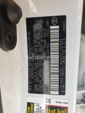 2022 TOYOTA CAMRY NIGHT SHADE (VIN 4T1G31AK0NU597156) main photo