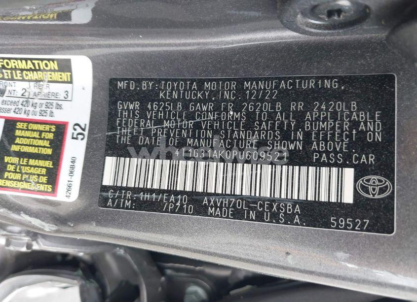 Photo 9 of 2023 Toyota Camry SE HYBRID (VIN 4T1G31AK0PU609521)