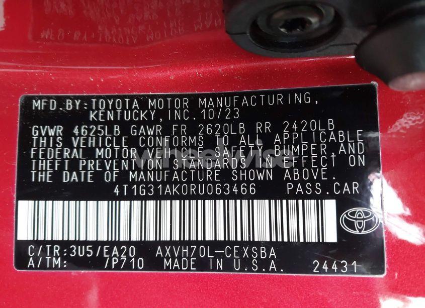 Photo 9 of 2024 Toyota Camry HYBRID SE (VIN 4T1G31AK0RU063466)