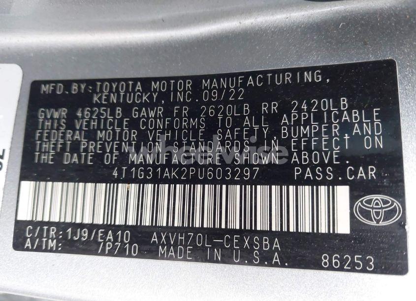 Photo 9 of 2023 Toyota Camry SE HYBRID (VIN 4T1G31AK2PU603297)