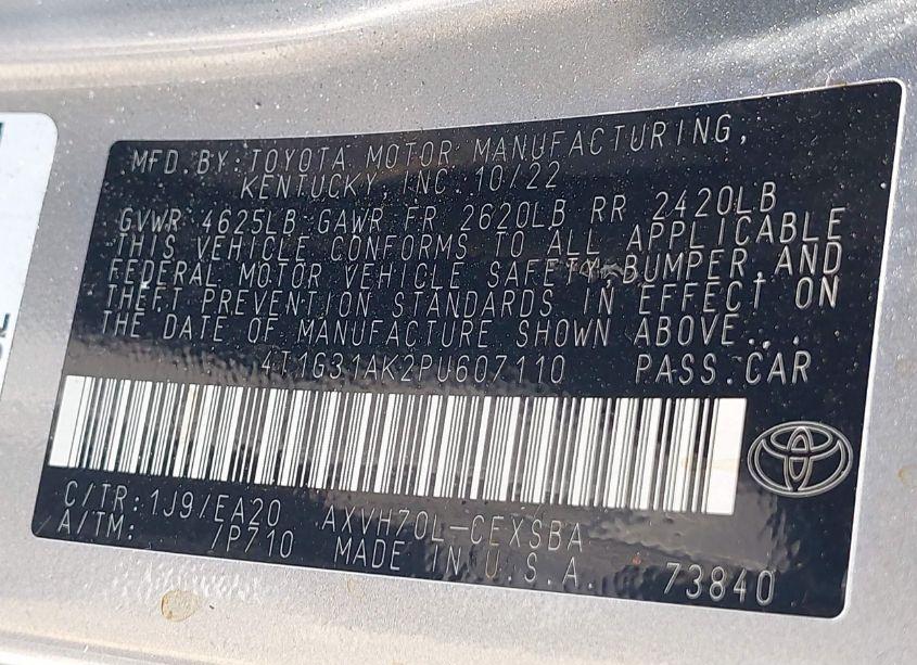 Photo 9 of 2023 Toyota Camry SE HYBRID (VIN 4T1G31AK2PU607110)