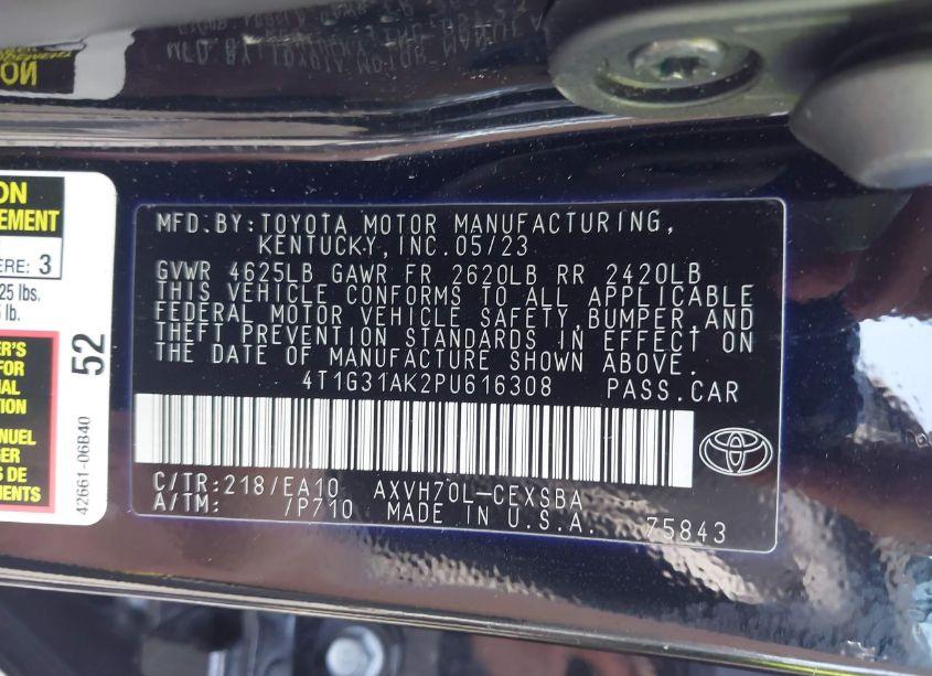 Photo 9 of 2023 Toyota Camry SE HYBRID (VIN 4T1G31AK2PU616308)