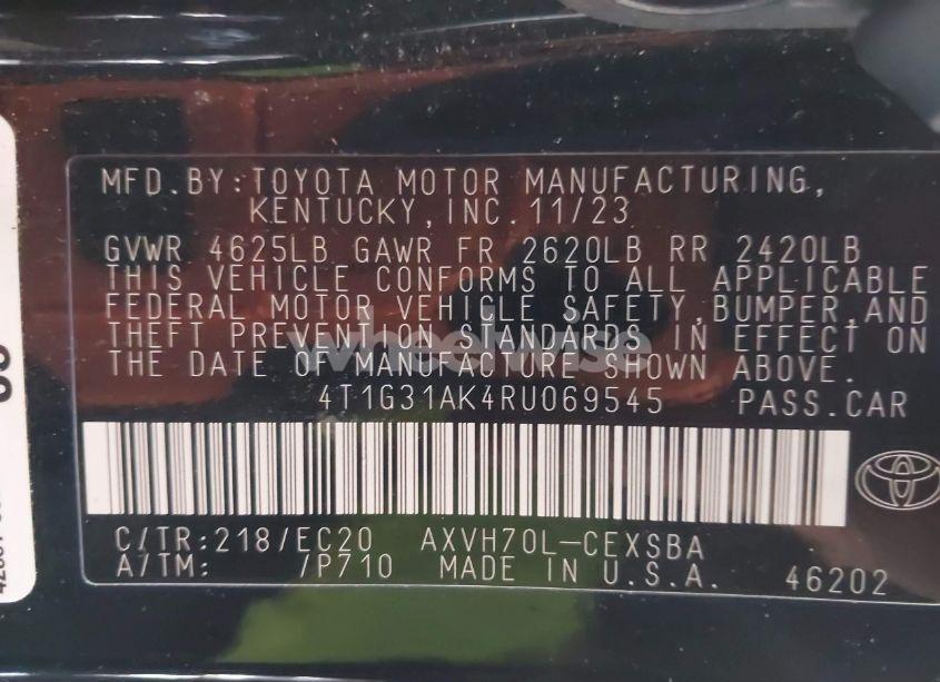 Photo 9 of 2024 Toyota Camry HYBRID SE NIGHTSHADE (VIN 4T1G31AK4RU069545)