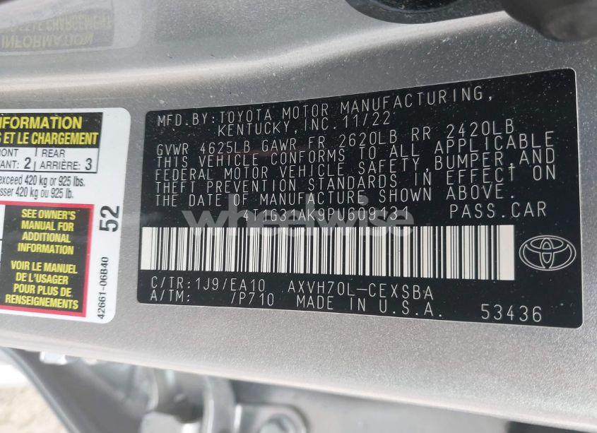 Photo 9 of 2023 Toyota Camry SE HYBRID (VIN 4T1G31AK9PU609131)