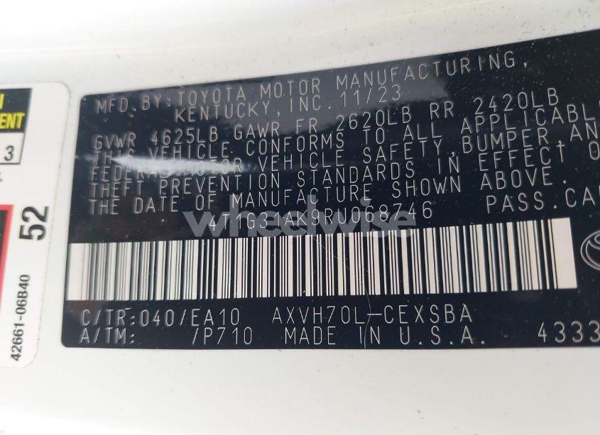 Photo 9 of 2024 Toyota Camry HYBRID SE (VIN 4T1G31AK9RU068746)