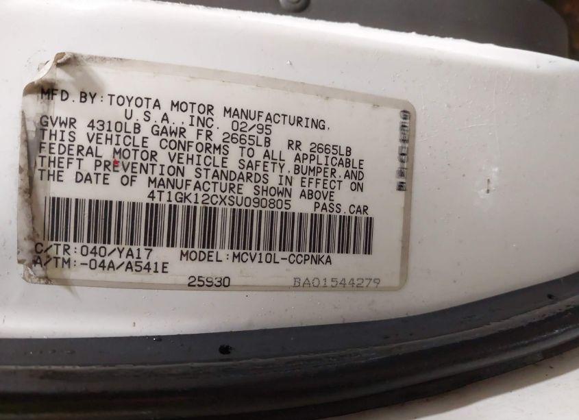 Photo 9 of 1995 Toyota Camry LE (VIN 4T1GK12CXSU090805)