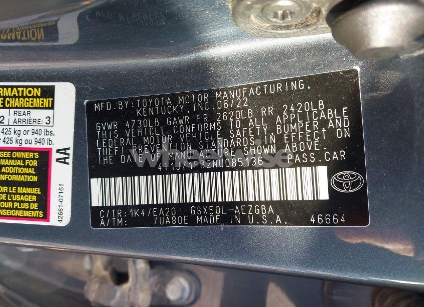 Photo 9 of 2022 Toyota Avalon XLE (VIN 4T1JZ1FB2NU085136)