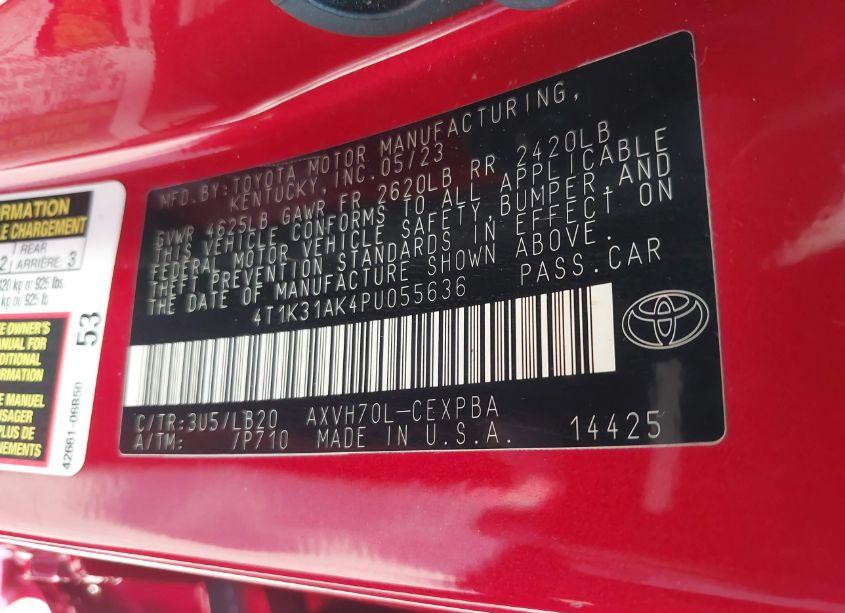 Photo 9 of 2023 Toyota Camry XSE HYBRID (VIN 4T1K31AK4PU055636)