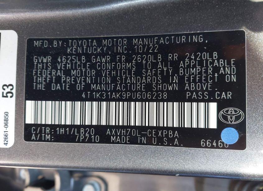 Photo 9 of 2023 Toyota Camry XSE HYBRID (VIN 4T1K31AK9PU606238)
