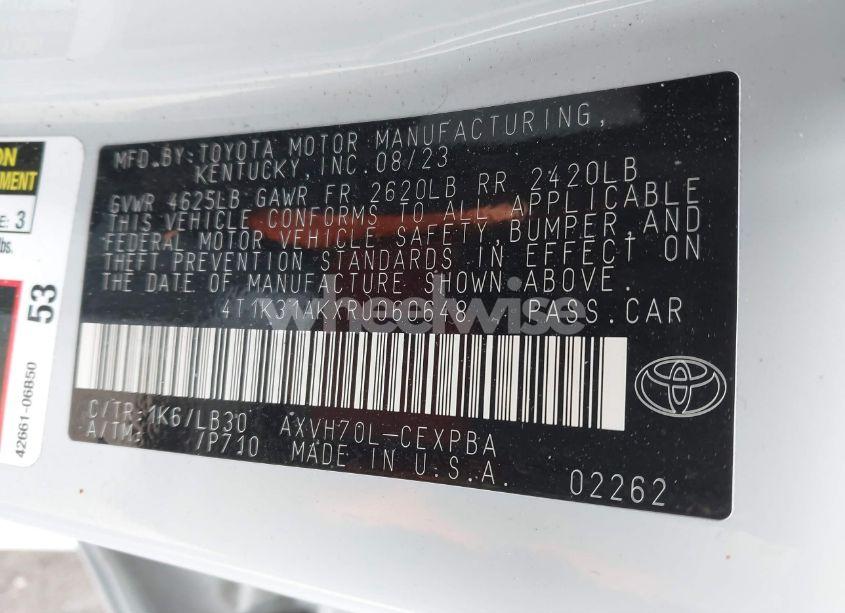 Photo 9 of 2024 Toyota Camry HYBRID XSE (VIN 4T1K31AKXRU060648)