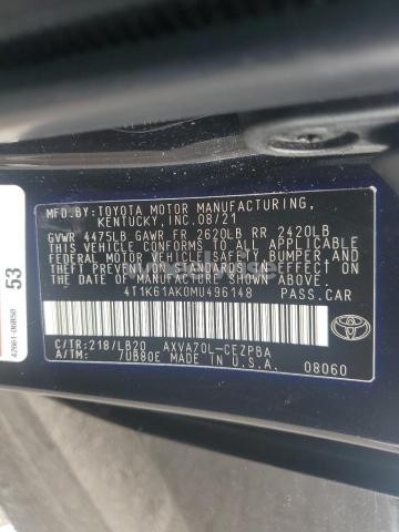 Photo 5 of 2021 TOYOTA CAMRY XSE (VIN 4T1K61AK0MU496148)