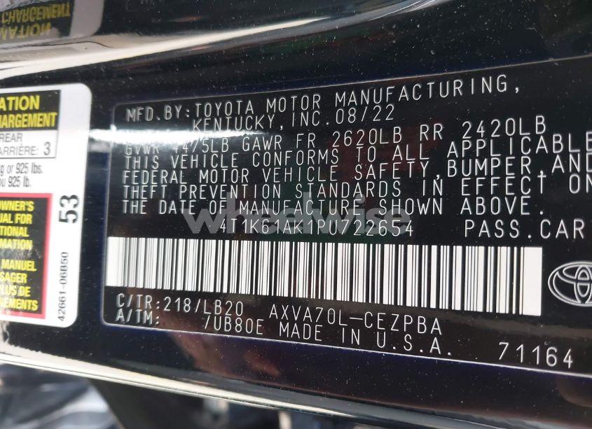 Photo 9 of 2023 Toyota Camry XSE (VIN 4T1K61AK1PU722654)