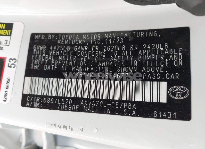 Photo 9 of 2024 Toyota Camry XSE (VIN 4T1K61AK1RU874677)