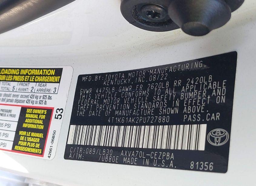 Photo 9 of 2023 Toyota Camry XSE (VIN 4T1K61AK2PU727880)