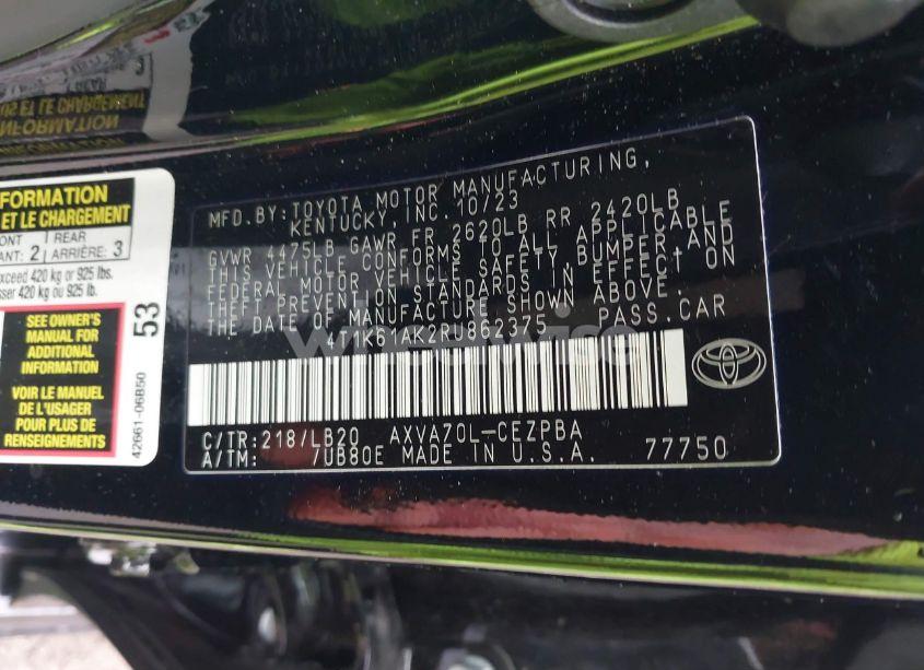 Photo 9 of 2024 Toyota Camry XSE (VIN 4T1K61AK2RU862375)