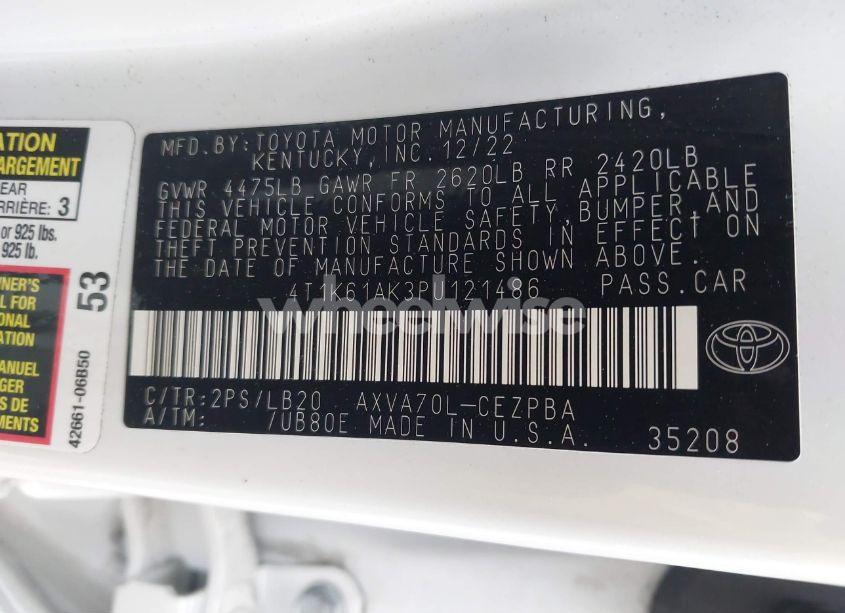 Photo 9 of 2023 Toyota Camry XSE (VIN 4T1K61AK3PU121486)