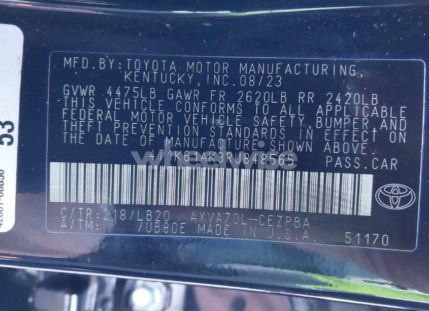 Photo 9 of 2024 Toyota Camry XSE (VIN 4T1K61AK3RU848565)