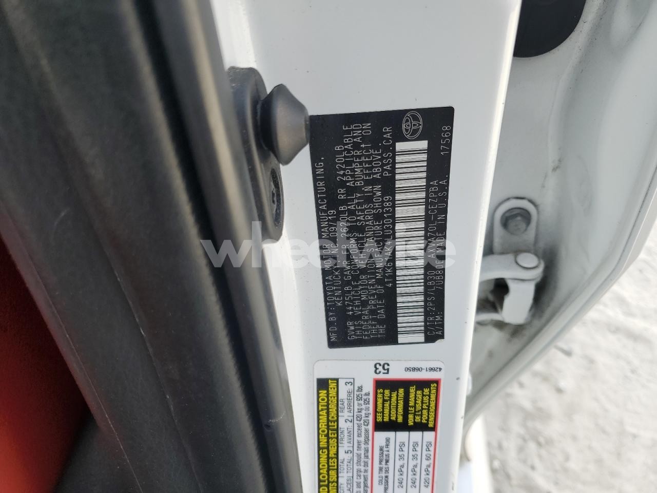 Photo 12 of 2020 TOYOTA CAMRY XSE (VIN 4T1K61AK4LU301389)