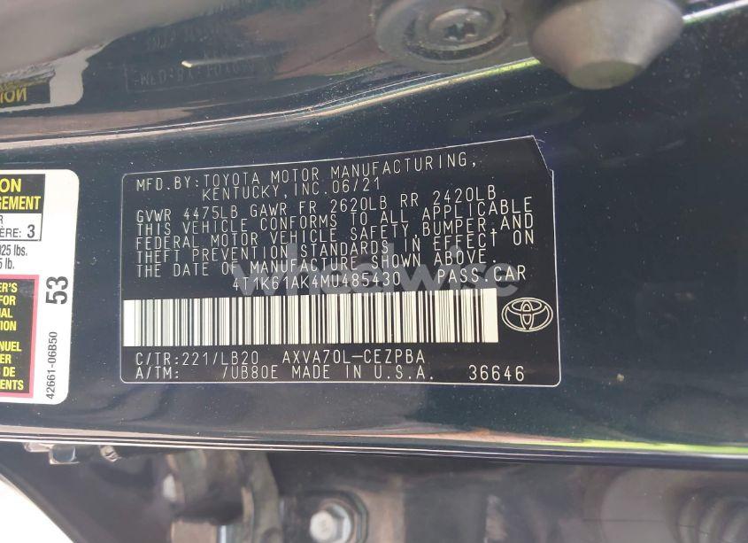 Photo 9 of 2021 Toyota Camry XSE (VIN 4T1K61AK4MU485430)
