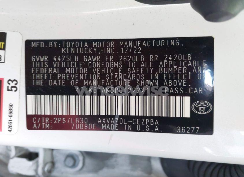 Photo 9 of 2023 Toyota Camry XSE (VIN 4T1K61AK5PU122221)