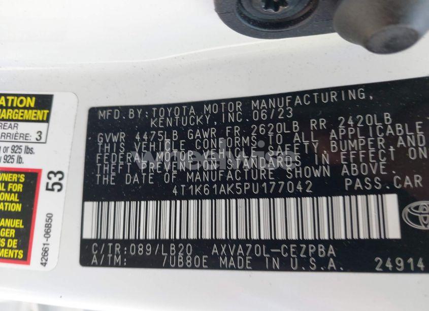 Photo 9 of 2023 Toyota Camry XSE (VIN 4T1K61AK5PU177042)