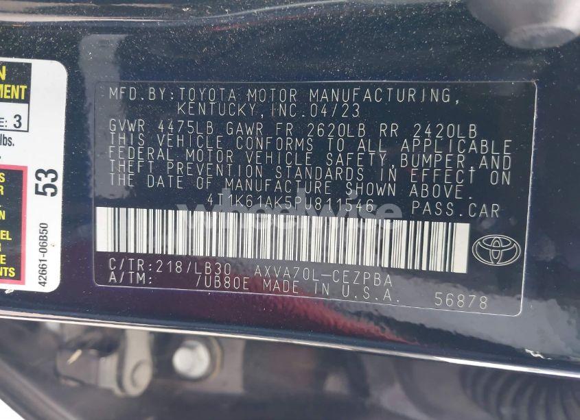 Photo 9 of 2023 Toyota Camry XSE (VIN 4T1K61AK5PU811546)