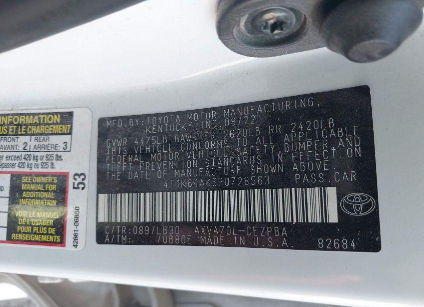 Photo 9 of 2023 Toyota Camry XSE (VIN 4T1K61AK6PU728563)