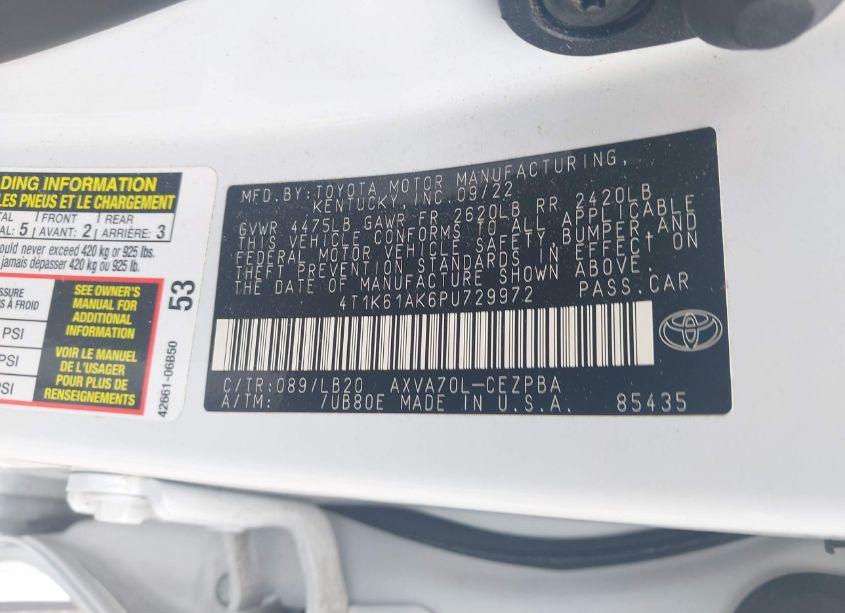 Photo 9 of 2023 Toyota Camry XSE (VIN 4T1K61AK6PU729972)