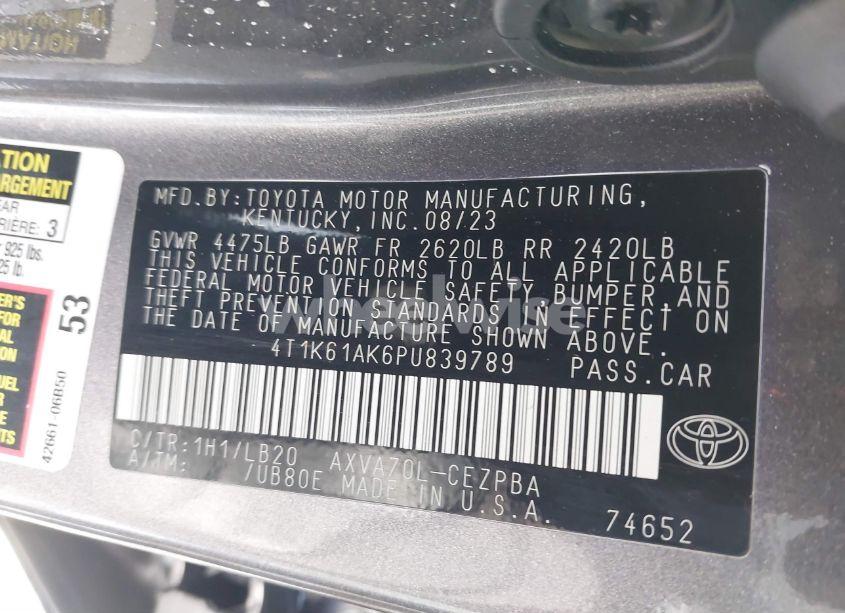 Photo 9 of 2023 Toyota Camry XSE (VIN 4T1K61AK6PU839789)