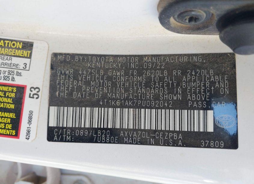 Photo 9 of 2023 Toyota Camry XSE (VIN 4T1K61AK7PU092042)