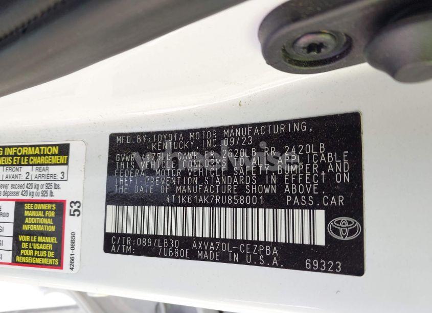 Photo 9 of 2024 Toyota Camry XSE (VIN 4T1K61AK7RU858001)