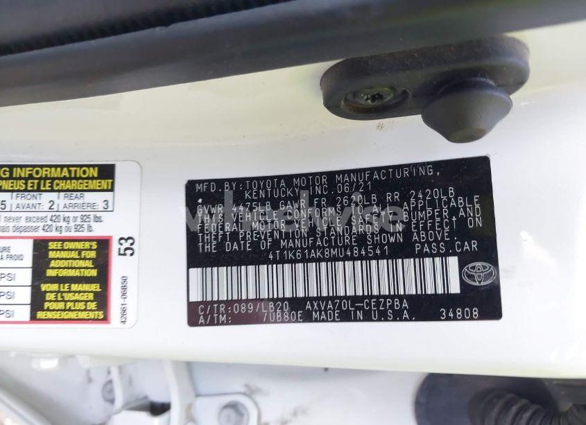 Photo 9 of 2021 Toyota Camry XSE (VIN 4T1K61AK8MU484541)