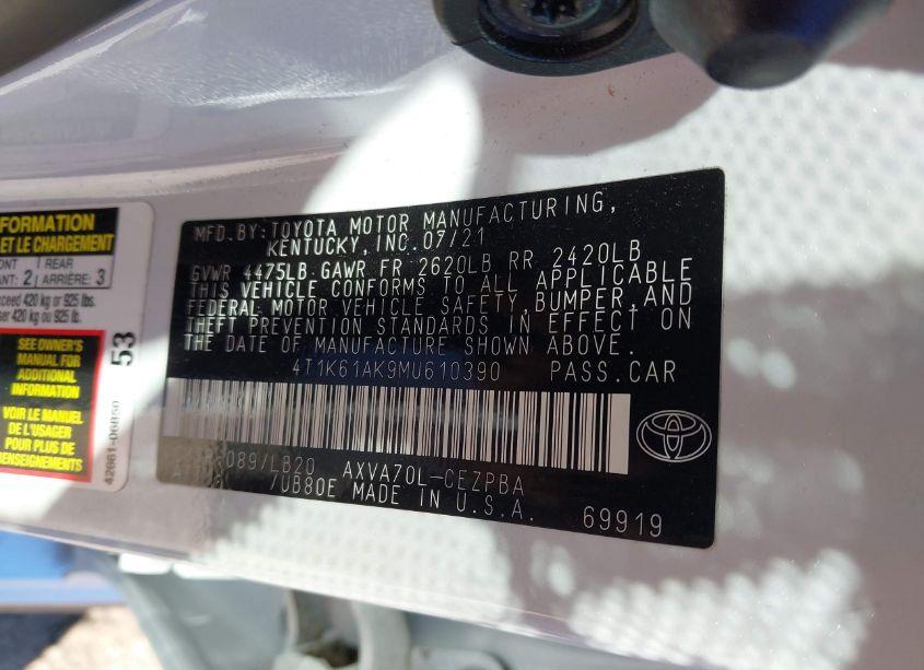 Photo 9 of 2021 Toyota Camry XSE (VIN 4T1K61AK9MU610390)