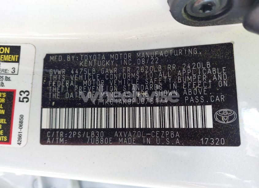 Photo 9 of 2023 Toyota Camry XSE (VIN 4T1K61AK9PU078174)